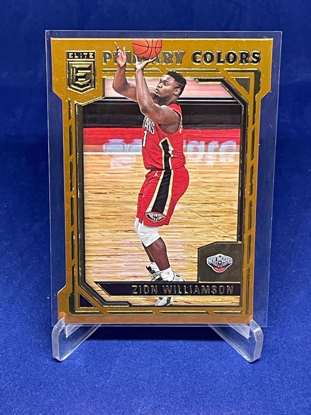 ZION WILLIAMSON 2021-22 PANINI DONRUSS ELITE PRIMARY COLORS ORANGE DIE CUT #7