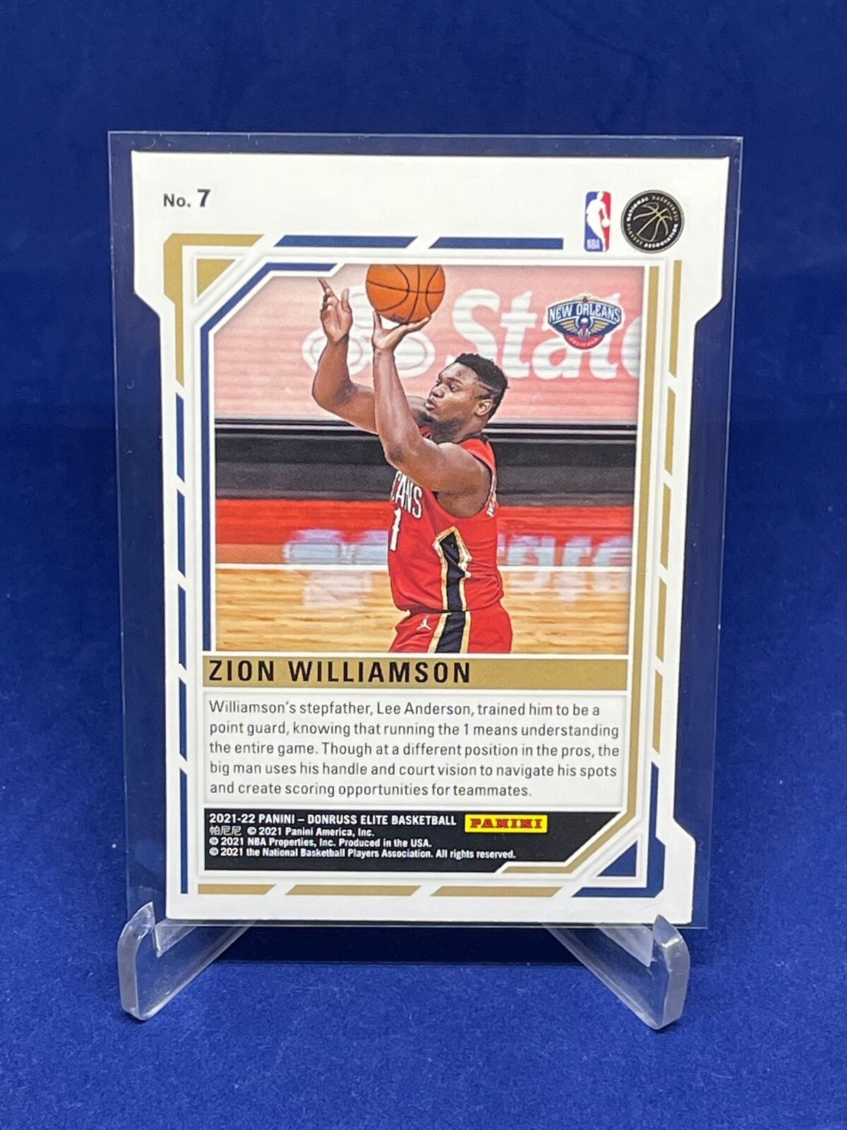ZION WILLIAMSON 2021-22 PANINI DONRUSS ELITE PRIMARY COLORS ORANGE DIE CUT #7