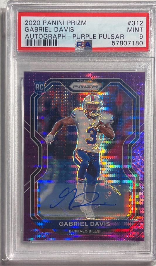 GABRIEL DAVIS 2020 PANINI PRIZM PURPLE PULSAR AUTO PRIZM SP RC PSA 9 POP 1/1