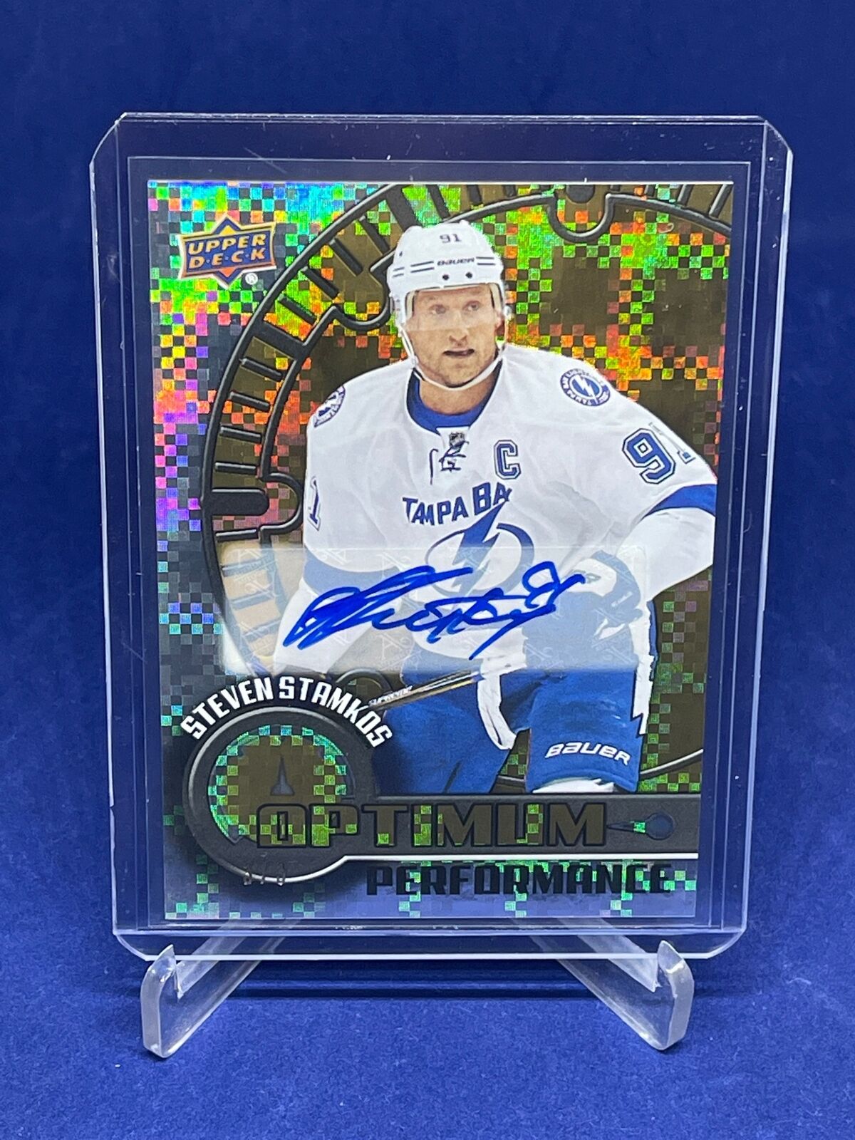 STEVE STAMKOS 2016-17 UD OVERTIME OPTIMUM PERFORMANCE AUTO GOLD #D 3/3