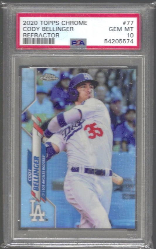 CODY BELLINGER 2020 TOPPS CHROME REFRACTOR PSA 10 GEM MINT