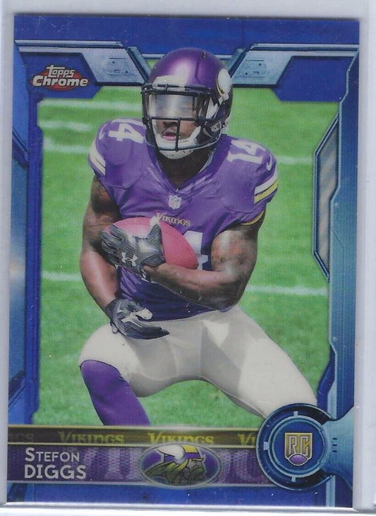 STEFON DIGGS 2015 TOPPS CHROME BLUE REFRACTOR RC #D 61/199