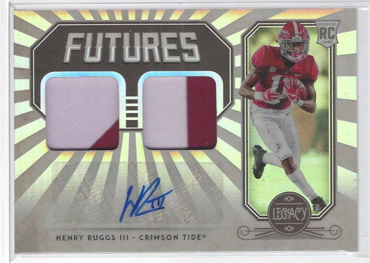 HENRY RUGGS III 2020 PANINI LEGACY ROOKIE FUTURES DUAL PATCH AUTO RC #D 006/149