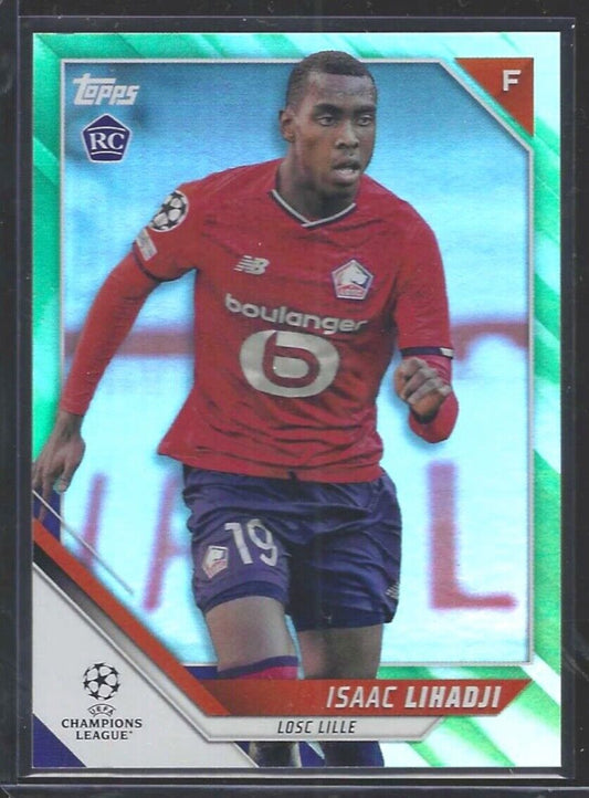 ISAAC LIHADJI 2021-22 TOPPS UEFA GREEN FOIL ROOKIE RC #D 069/199