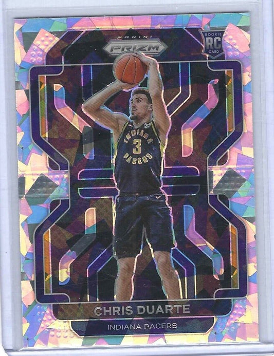 CHRIS DUARTE 2021-22 PANINI PRIZM SILVER CRACKED ICE PRIZM ROOKIE RC #315