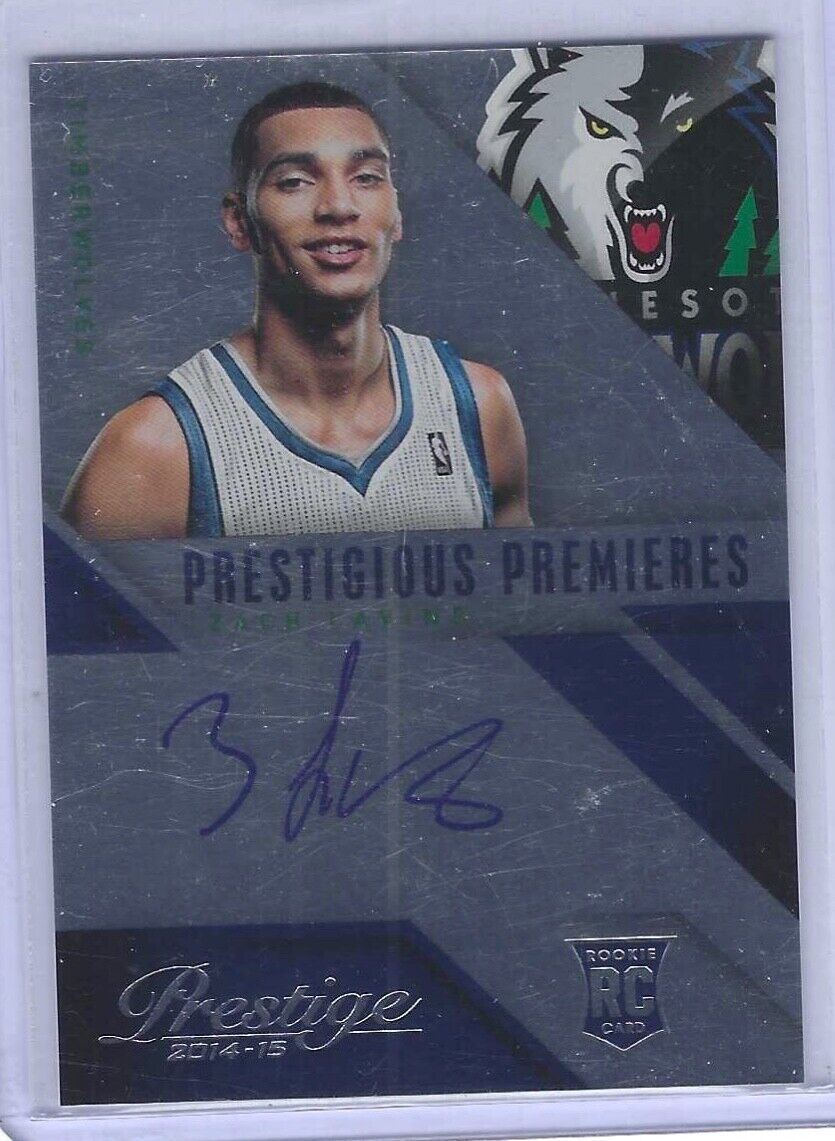 ZACH LAVINE 2014-15 PANINI PRESTIGE PRESTIGIOUS PREMIERES ROOKIE ON CARD AUTO RC
