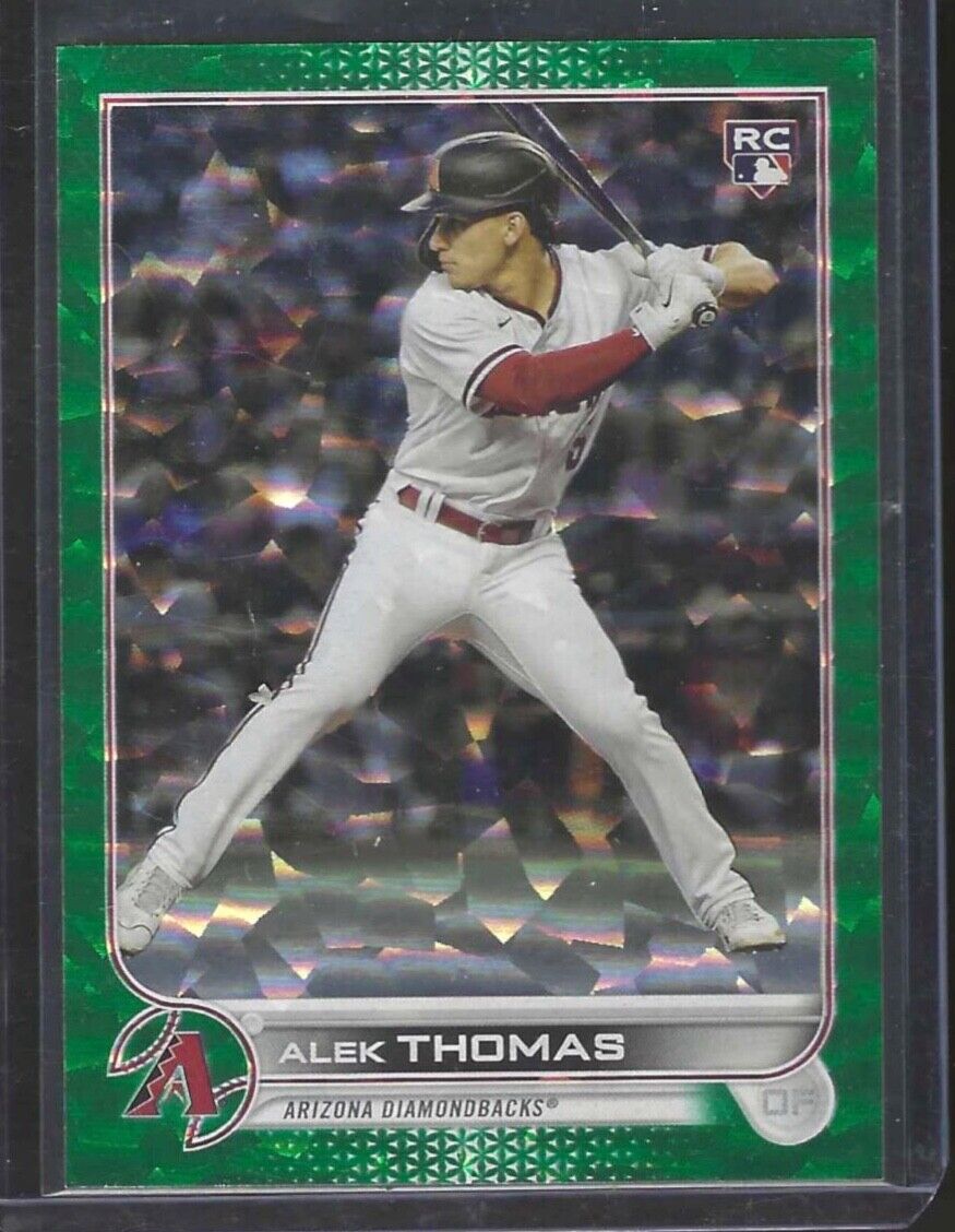 ALEK THOMAS 2022 TOPPS UPDATE SERIES GREEN CRACKED ICY FOIL ROOKIE RC #D 141/499