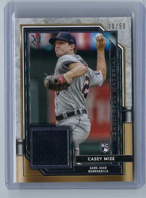 CASEY MIZE 2021 TOPPS MUSEUM COLLECTION MEANINGFUL MATERIAL JERSEY RC #D /50