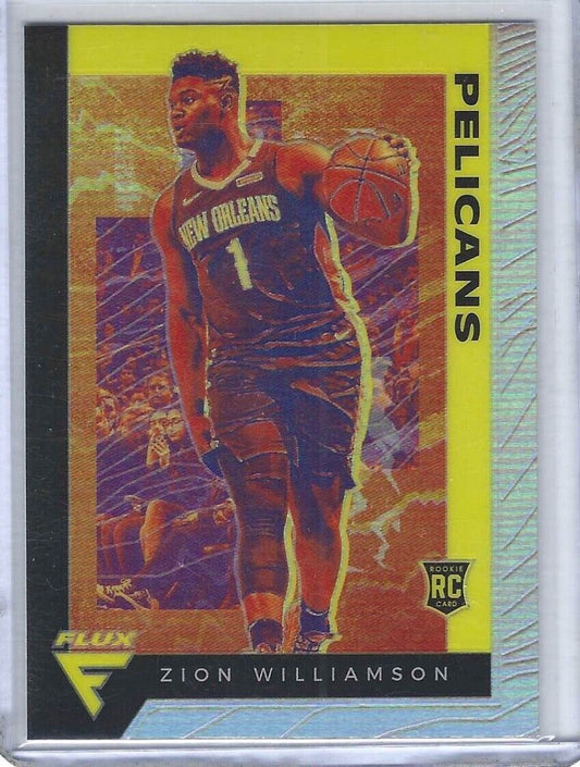 ZION WILLIAMSON 2019-20 PANINI CHRONICLES FLUX SILVER PRIZM ROOKIE RC #584