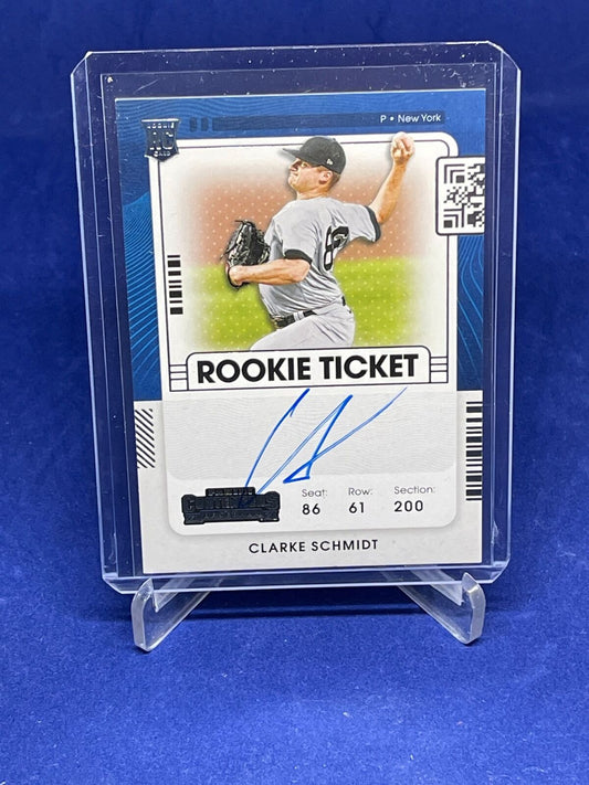 CLARKE SCHMIDT 2021 PANINI CONTENDERS ROOKIE TICKET ON CARD AUTO RC #132