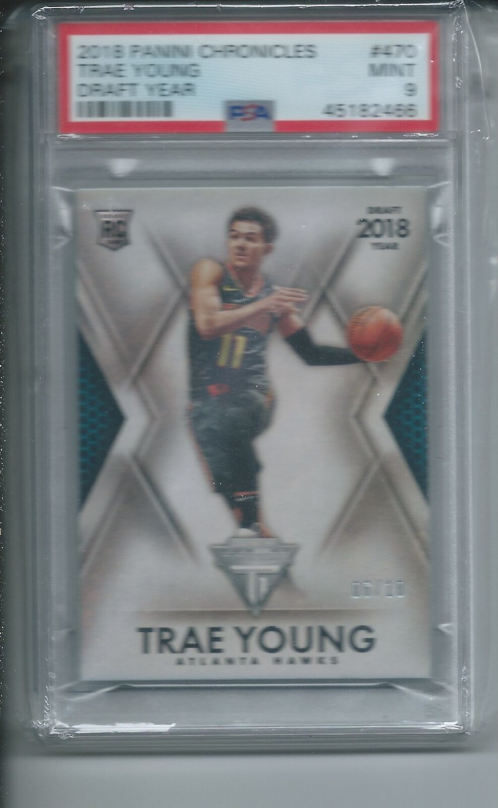 TRAE YOUNG 2018-19 PANINI CHRONICLES DRAFT YEAR TITANIUM RC #D 6/18 PSA 9 POP 2