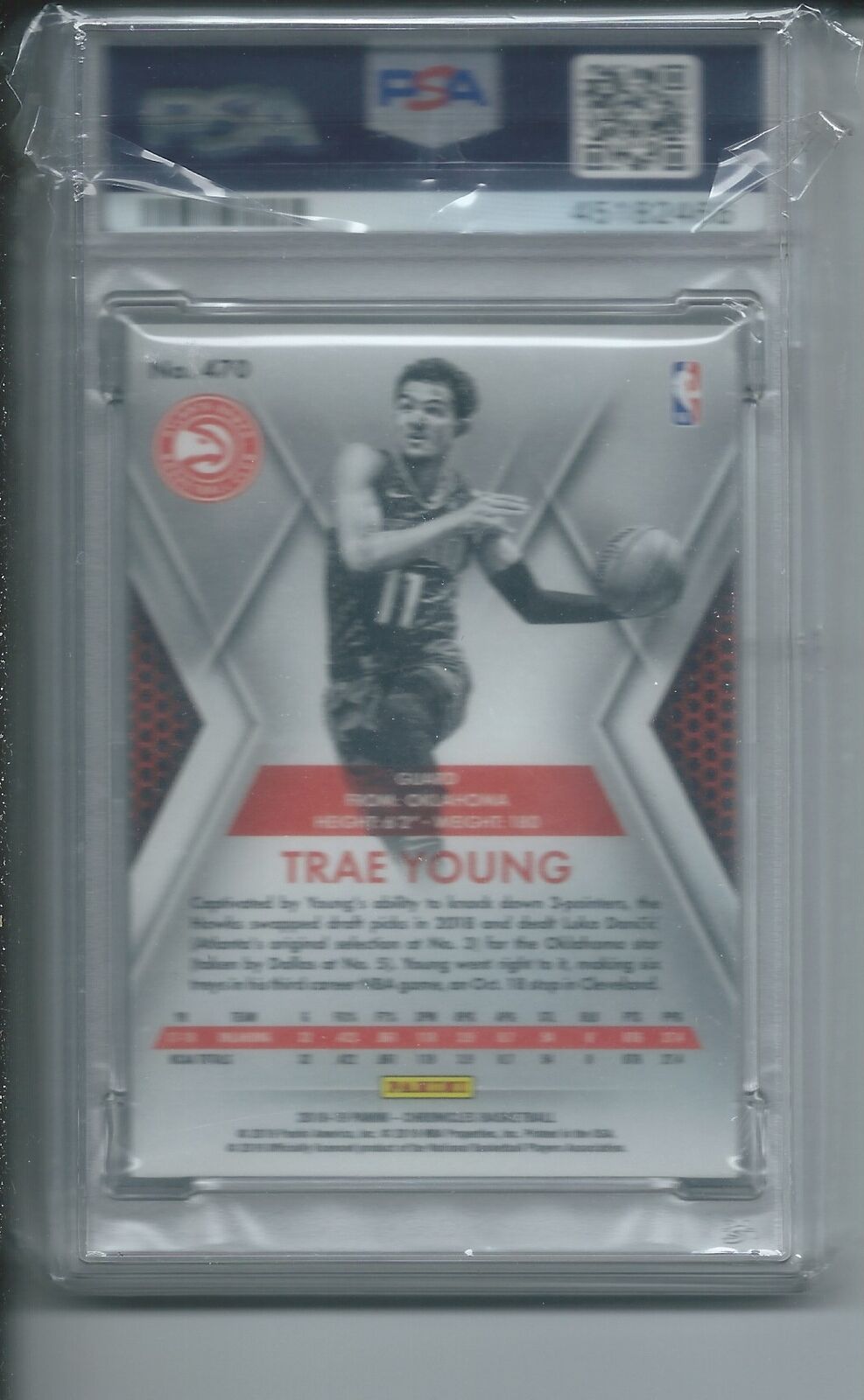 TRAE YOUNG 2018-19 PANINI CHRONICLES DRAFT YEAR TITANIUM RC #D 6/18 PSA 9 POP 2