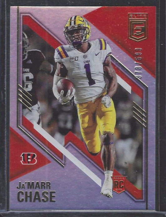 JA'MARR CHASE 2021 PANINI DONRUSS ELITE SILVER FOIL ROOKIE RC #D 378/599