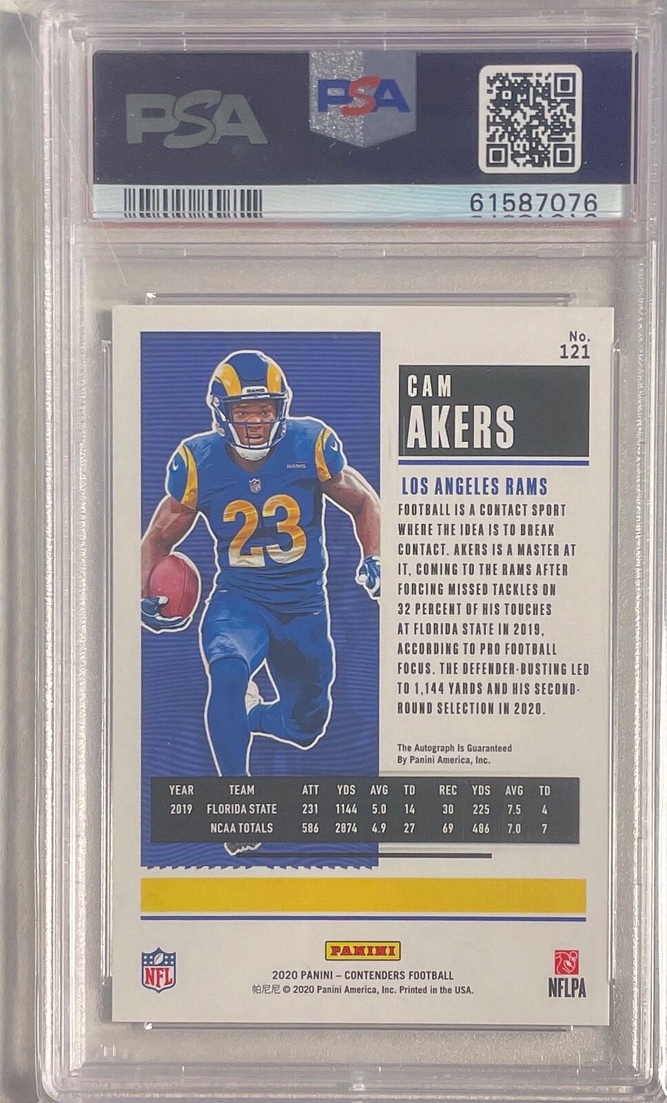 CAM AKERS 2020 CONTENDERS PLAYOFF TICKET AUTO RC #D 73/99 PSA 10 GEM MINT POP 2