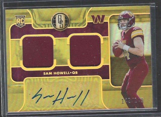 SAM HOWELL 2022 PANINI GOLD STANDARD ROOKIE DUAL PATCH AUTO RC #D 142/149