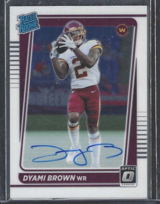DYAMI BROWN 2021 PANINI DONRUSS OPTIC RATED ROOKIE AUTO RC #D 102/150
