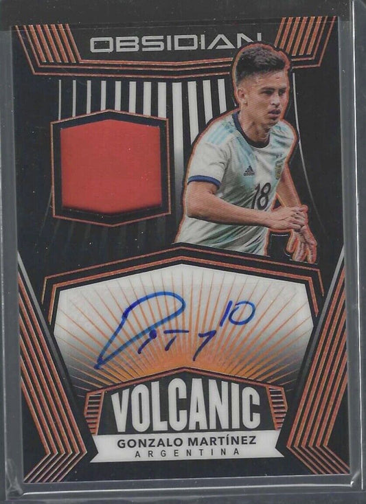GONZALO MARTINEZ 2020-21 PANINI OBSIDIAN VOLCANIC ORANGE PATCH AUTO #D 03/50