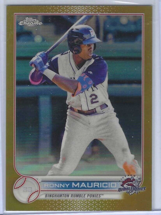 RONNY MAURICIO 2022 TOPPS CHROME PRO DEBUT GOLD REFRACTOR PROSPECT #D 36/50
