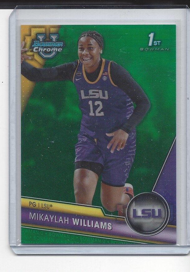 MIKAYLAH WILLIAMS 2023-24 BOWMAN CHROME UNIVERSITY 1ST GREEN REFRACTOR #D 2/99