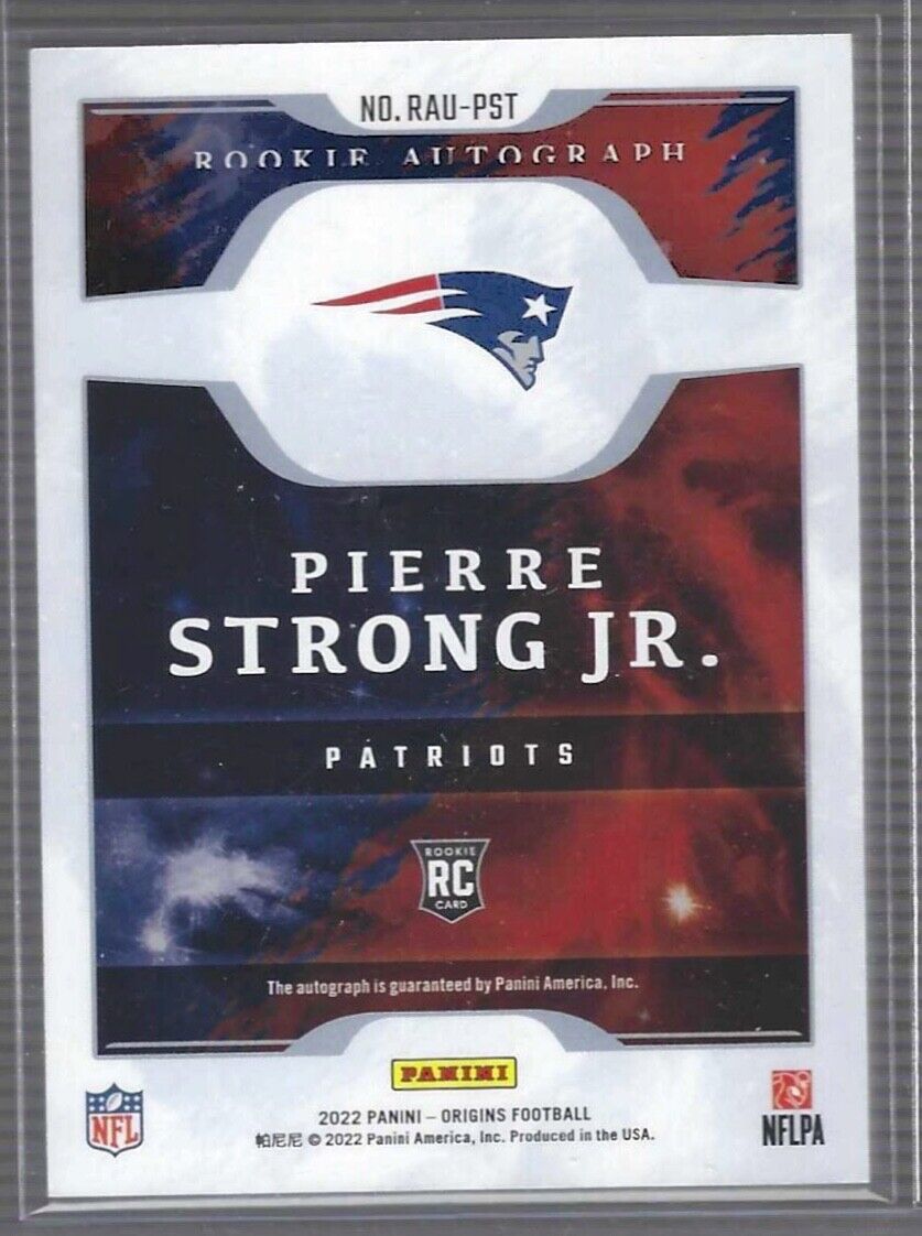 PIERRE STRONG JR 2022 PANINI ORIGINS ROOKIE ON CARD AUTO RC #RAU-PST