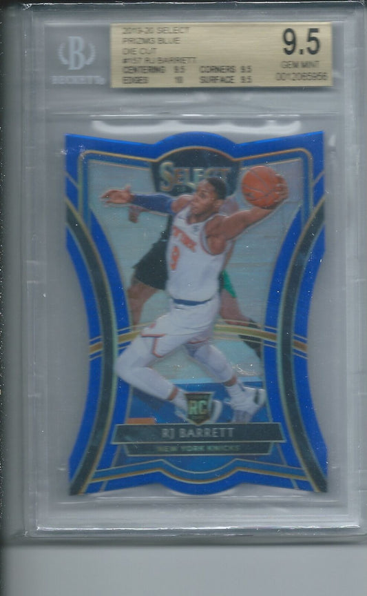 RJ BARRETT 2019-20 PANINI SELECT BLUE DIE CUT PRIZM RC /249 BGS 9.5 GEM POP 10