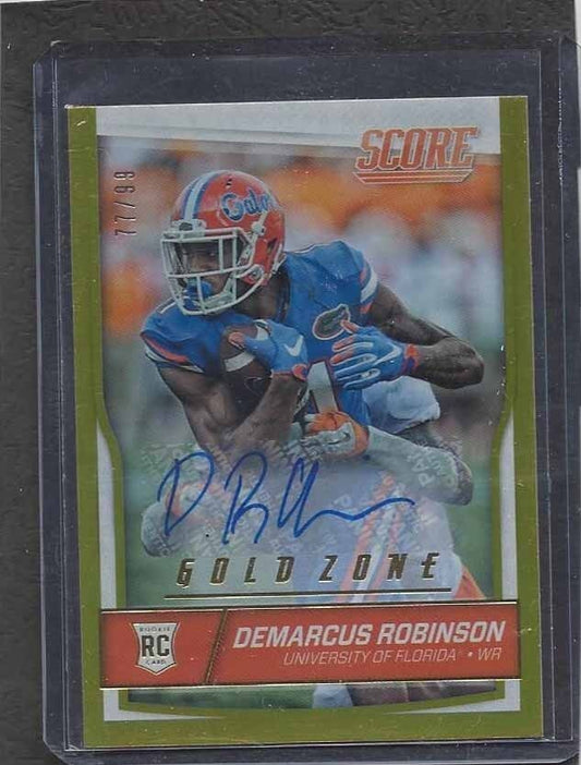 DEMARCUS ROBINSON 2016 PANINI SCORE GOLD ZONE ROOKIE AUTO RC #D 77/99