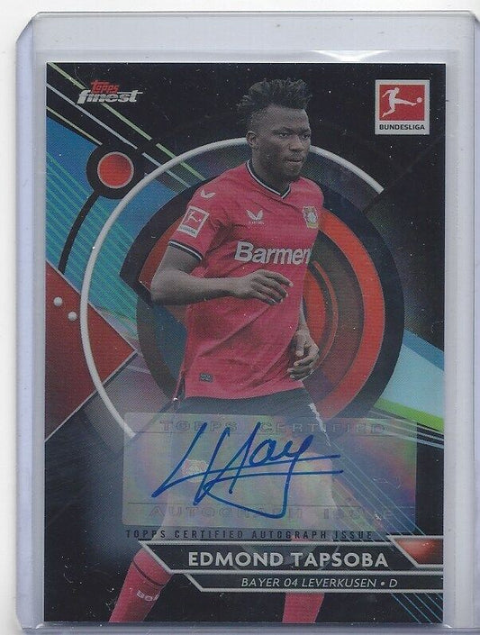 EDMOND TAPSOBA 2022-23 TOPPS FINEST BUNDESLIGA BLACK REFRACTOR AUTO #D 127/150