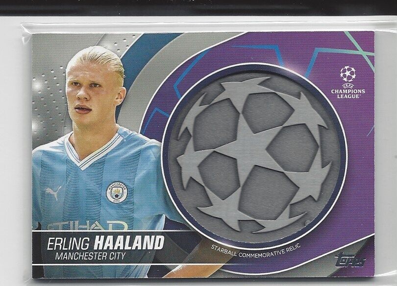 ERLING HAALAND 2023-24 TOPPS CLUB COMPETITIONS UCL STARBALL RELIC PATCH