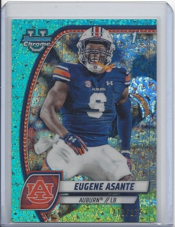 EUGENE ASANTE 2024 BOWMAN CHROME UNIVERSITY AQUA MINI DIAMOND REFRACTOR #D /275