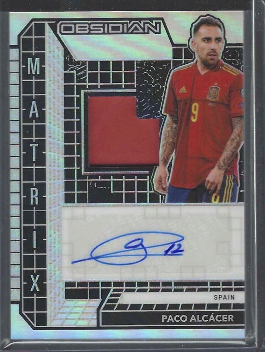PACO ALCACER 2020-21 PANINI OBSIDIAN MATRIX SILVER ETCH PATCH AUTO #D 011/149