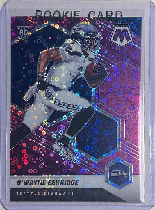 D'WAYNE ESKRIDGE 2021 PANINI MOSAIC PURPLE DISCO PRIZM ROOKIE RC #D 25/50