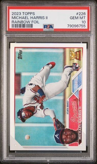 MICHAEL HARRIS II 2023 TOPPS RAINBOW FOIL ROOKIE RC #226 PSA 10 GEM MINT