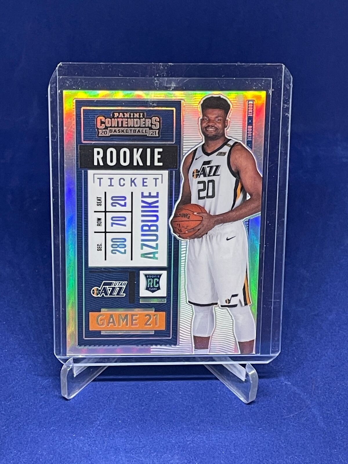 UDOKA AZUBUIKE 2020-21 CONTENDERS ROOKIE TICKET VARIATION SILVER PRIZM RC SP 134