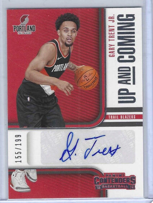 GARY TRENT JR 2018-19 PANINI CONTENDERS UP AND COMING ROOKIE AUTO RC #D 155/199