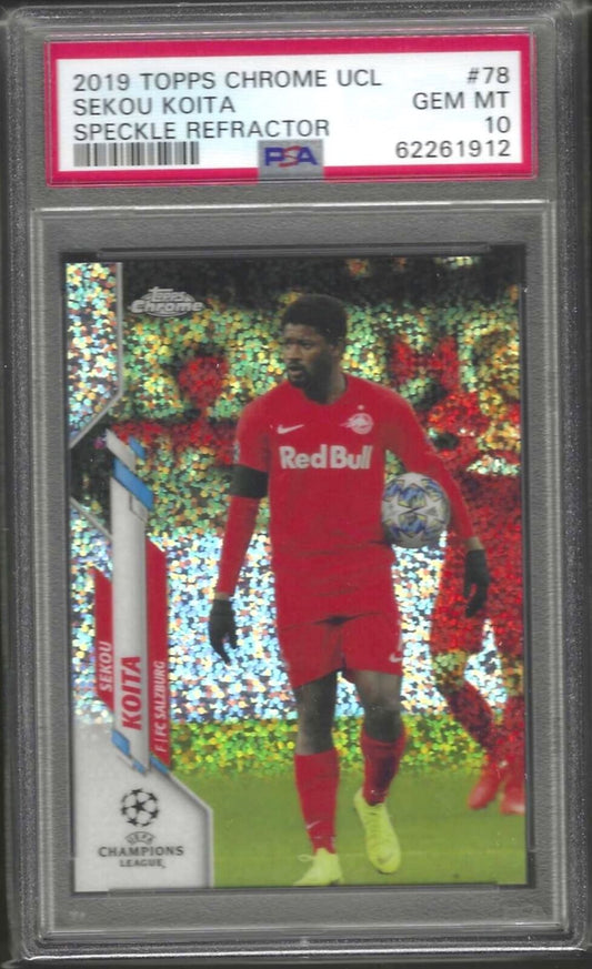 SEKOU KOITA 2019-20 TOPPS CHROME SPECKLE REFRACTOR RC #78 PSA 10 GEM MINT POP 6