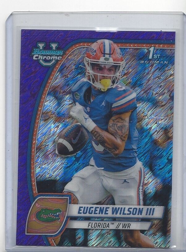 EUGENE WILSON III 2024 BOWMAN CHROME UNIVERSITY 1ST PURPLE SHIMMER REFRACTOR #74
