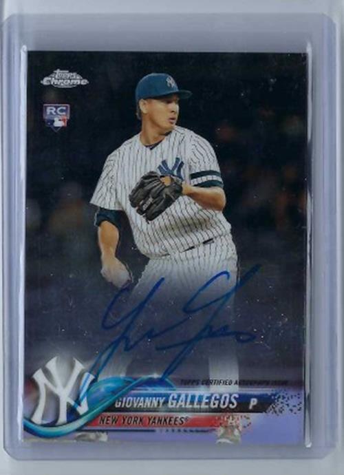 GIOVANNY GALLEGOS 2018 TOPPS CHROME ON CARD AUTO RC #RA-GG