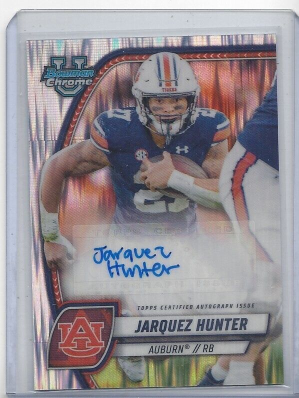 JARQUEZ HUNTER 20224 BOWMAN CHROME UNIVERSITY 1ST AUBURN STEALTH REFRACTOR AUTO