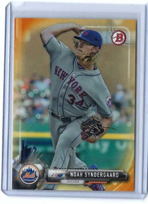 NOAH SYNDERGAARD 2017 TOPPS BOWMAN ORANGE #D 19/25