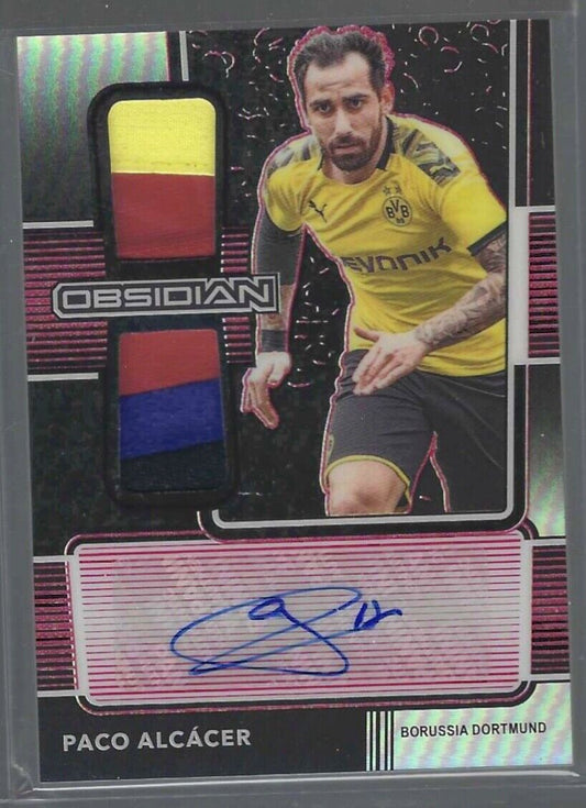 PACO ALCACER 2020-21 PANINI OBSIDIAN RED ETCH DUAL PATCH AUTO #D 1/5