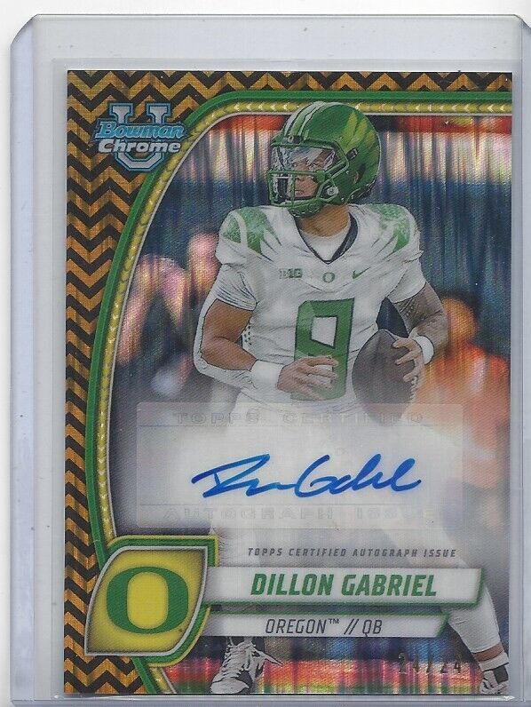 DILLON GABRIEL 20224 BOWMAN CHROME UNIVERSITY BLACK GOLD REFRACTOR AUTO #D 24/24