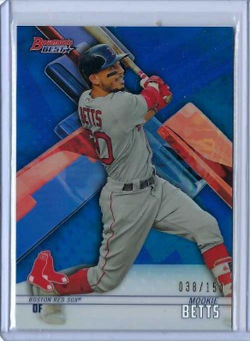 MOOKIE BETTS 2018 TOPPS BOWMAN'S BEST BLUE REFRACTOR #D 38/150