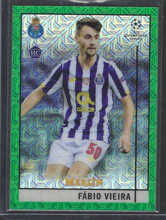 FABIO VIEIRA 2020-21 TOPPS MERLIN UEFA GREEN MOJO REFRACTOR ROOKIE RC #D 27/99