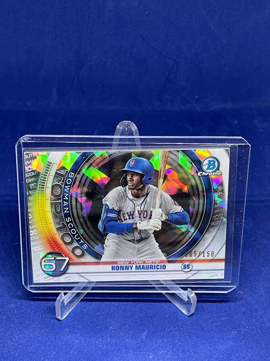 RONNY MAURICIO 2020 BOWMAN CHROME SCOUTS TOP 100 ATOMIC REFRACTOR #D 65/150