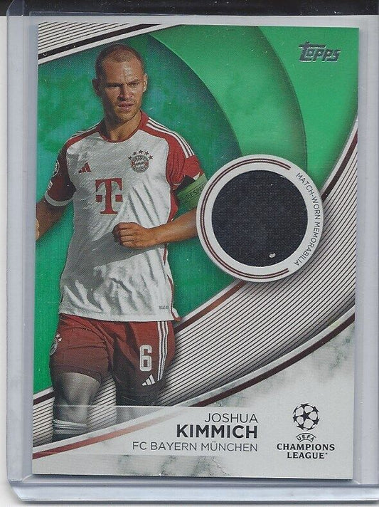 JOSHUA KIMMICH 2023-24 TOPPS CLUB COMPETITIONS GREEN MATCH WORN JERSEY #D 94/199