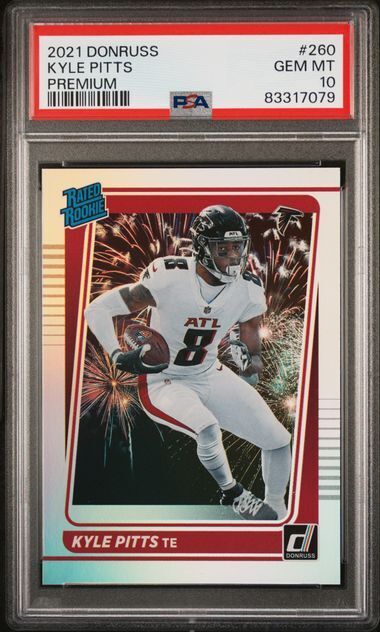 KYLE PITTS 2021 PANINI DONRUSS PREMIUM FIREWORKS SSP RATED ROOKIE #260 PSA 10