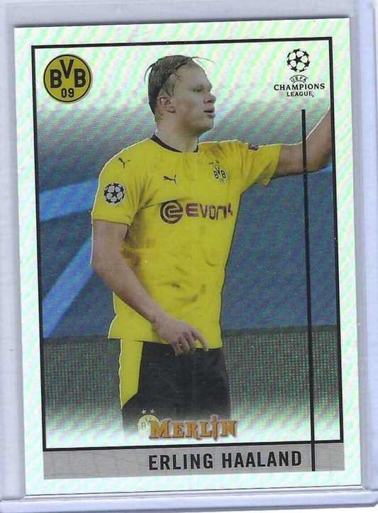 ERLING HAALAND 2020-21 TOPPS MERLIN UEFA REFRACTOR #65