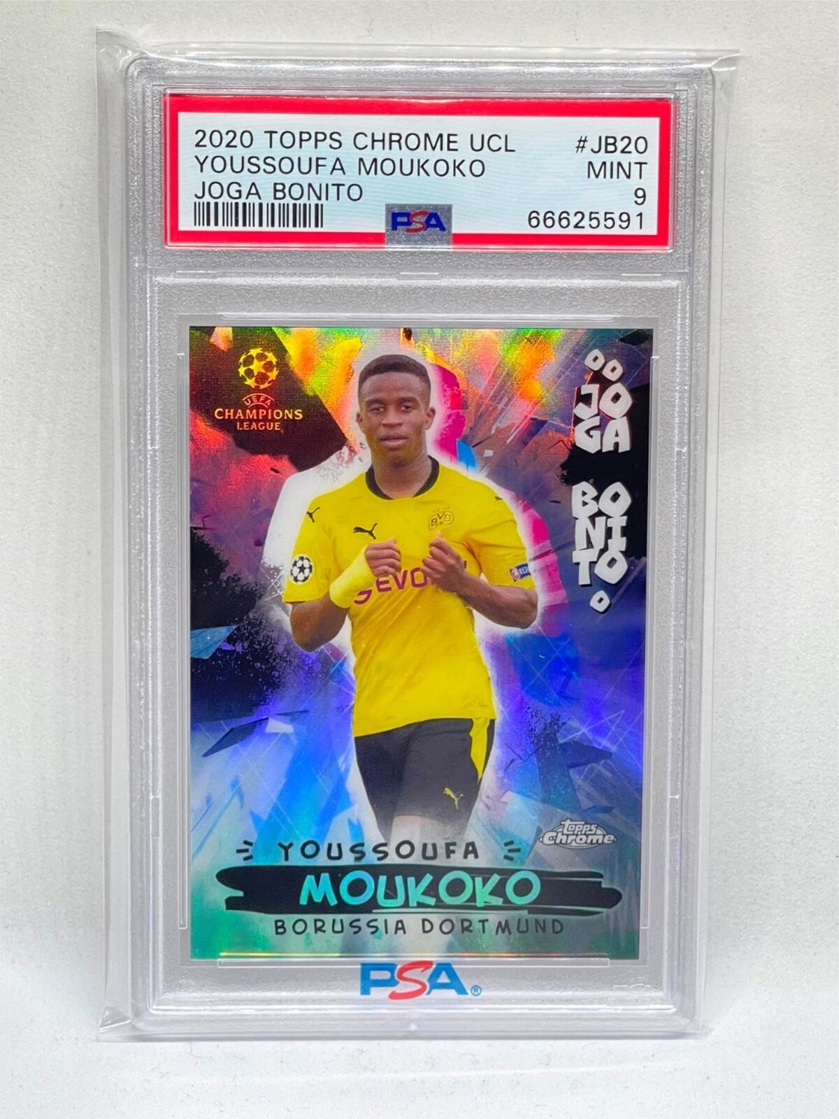 YOUSSOUFA MOUKOKO 2020-21 TOPPS CHROME UCL JOGA BONITO ROOKIE RC PSA 9 POP 4