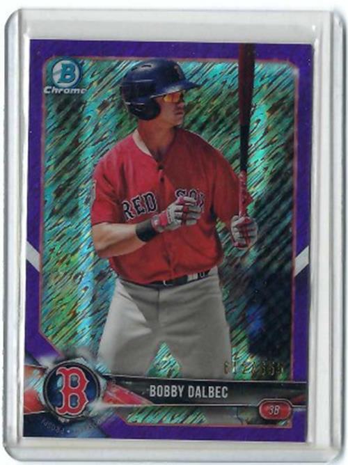BOBBY DALBEC 2018 TOPPS BOWMAN CHROME PURPLE SHIMMER REFRACTOR #D 612/655