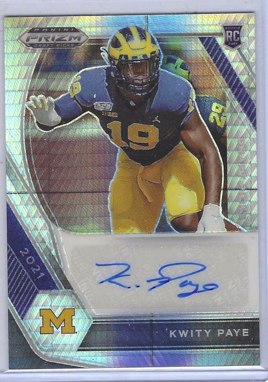 KWITY PAYE 2021 PANINI PRIZM DRAFT PICKS SILVER HYPER ROOKIE AUTO RC #DPA-KWP